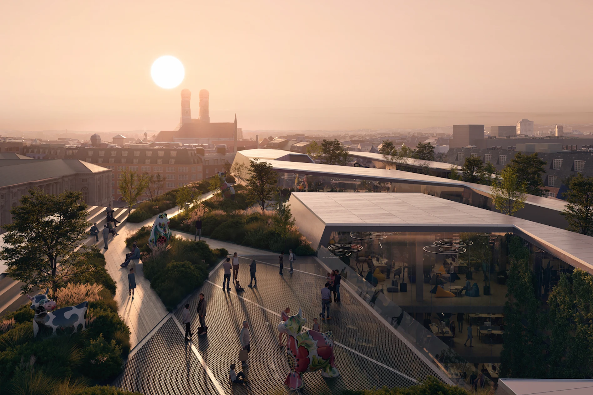 Seven-storey ‘timber box’ building proposed by Snøhetta for Schützenstraße, positioned between Munich’s main train station and Stachus Square.